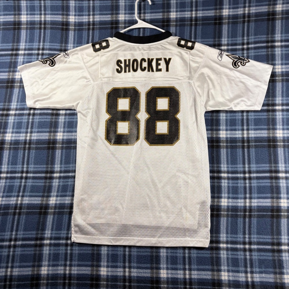 Reebok NFL New Orleans Saints Jeremy Shockey 88 Jersey Kids Large 14-16 White